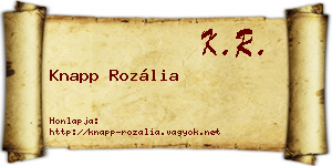 Knapp Rozália névjegykártya